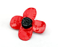Image 3 of Brooch | Trench Art Poppy | small | red
