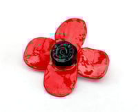 Image 3 of Brooch | Trench Art Poppy | small | red
