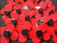 Image 2 of Brooch | Trench Art Poppy | small | red