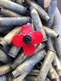 Image 4 of Brooch | Trench Art Poppy | small | red