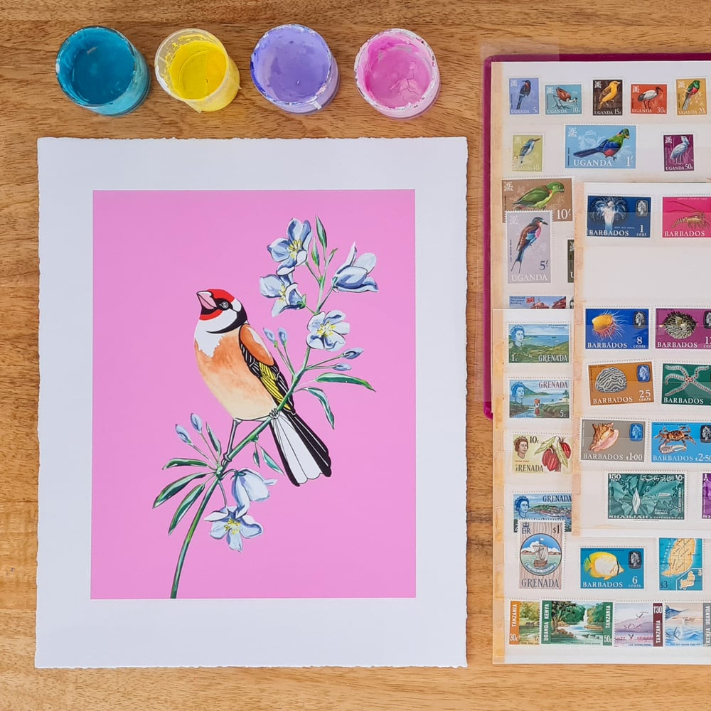 Image of Stamps: Goldfinch and Bellflower