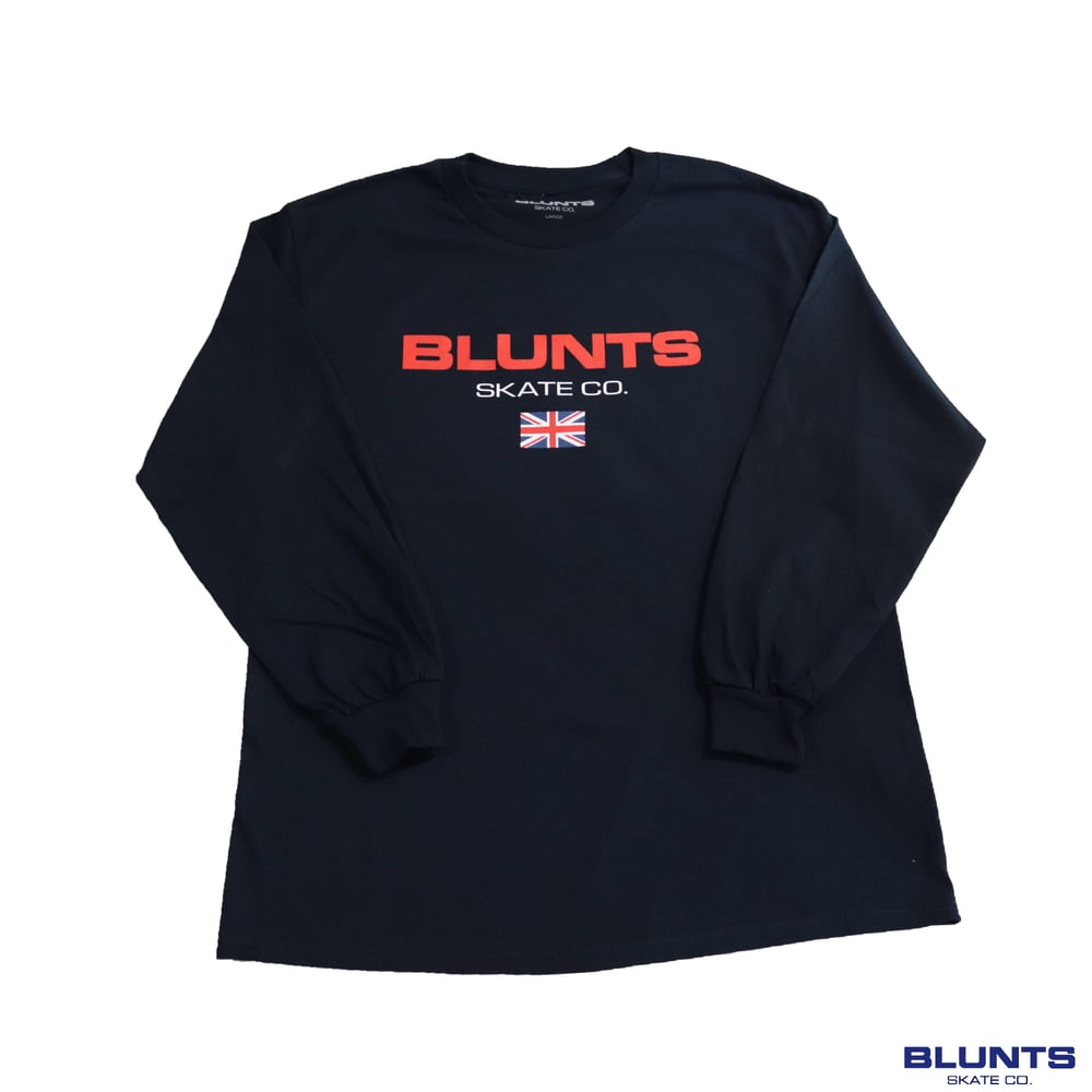 Image of (NAVY) OG BLUNTS UK LONG SLEEVE T SHIRT