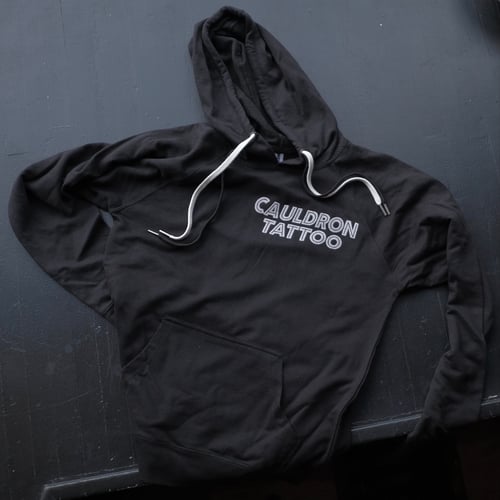 Image of CORVID'S CROSS - FITTED HOODIE