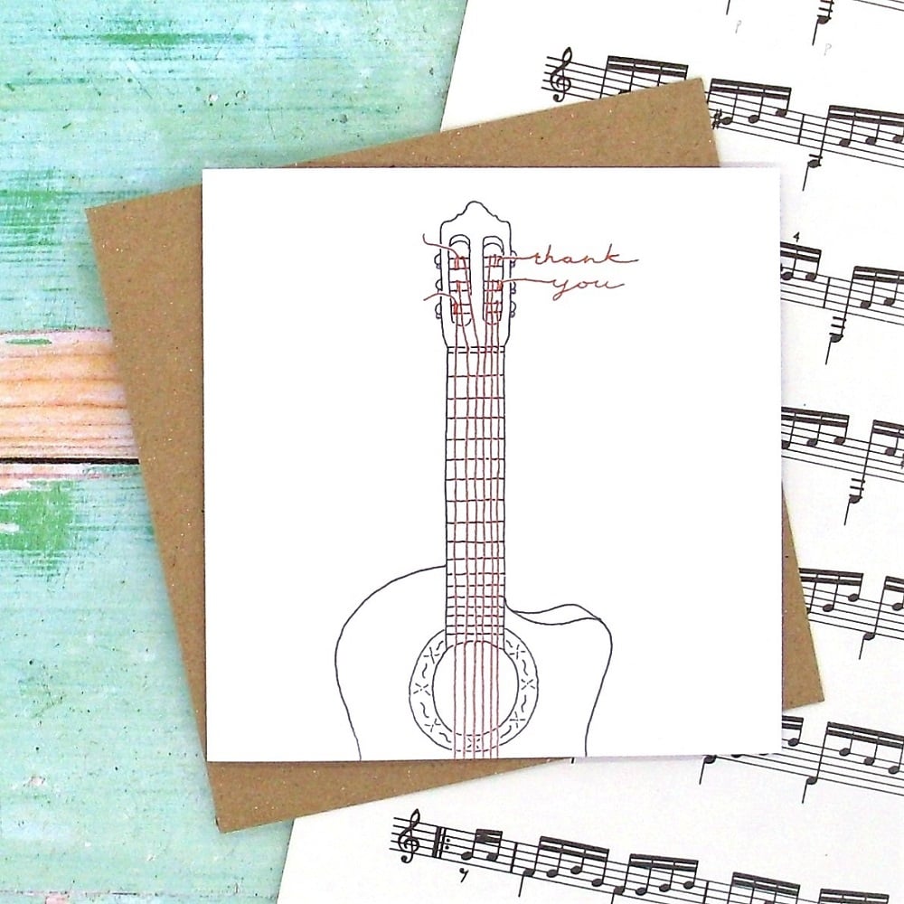 Image of Guitar Thank You Card