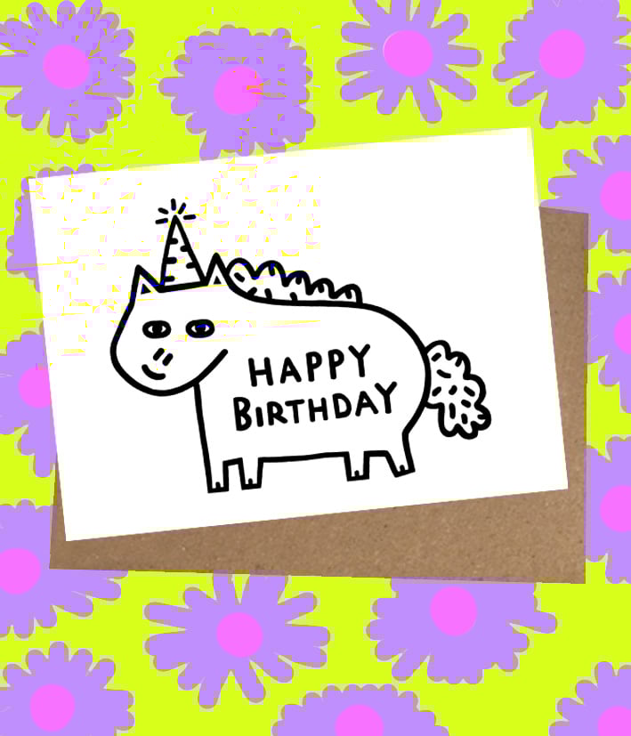 Image of Unicorn Birthday Card