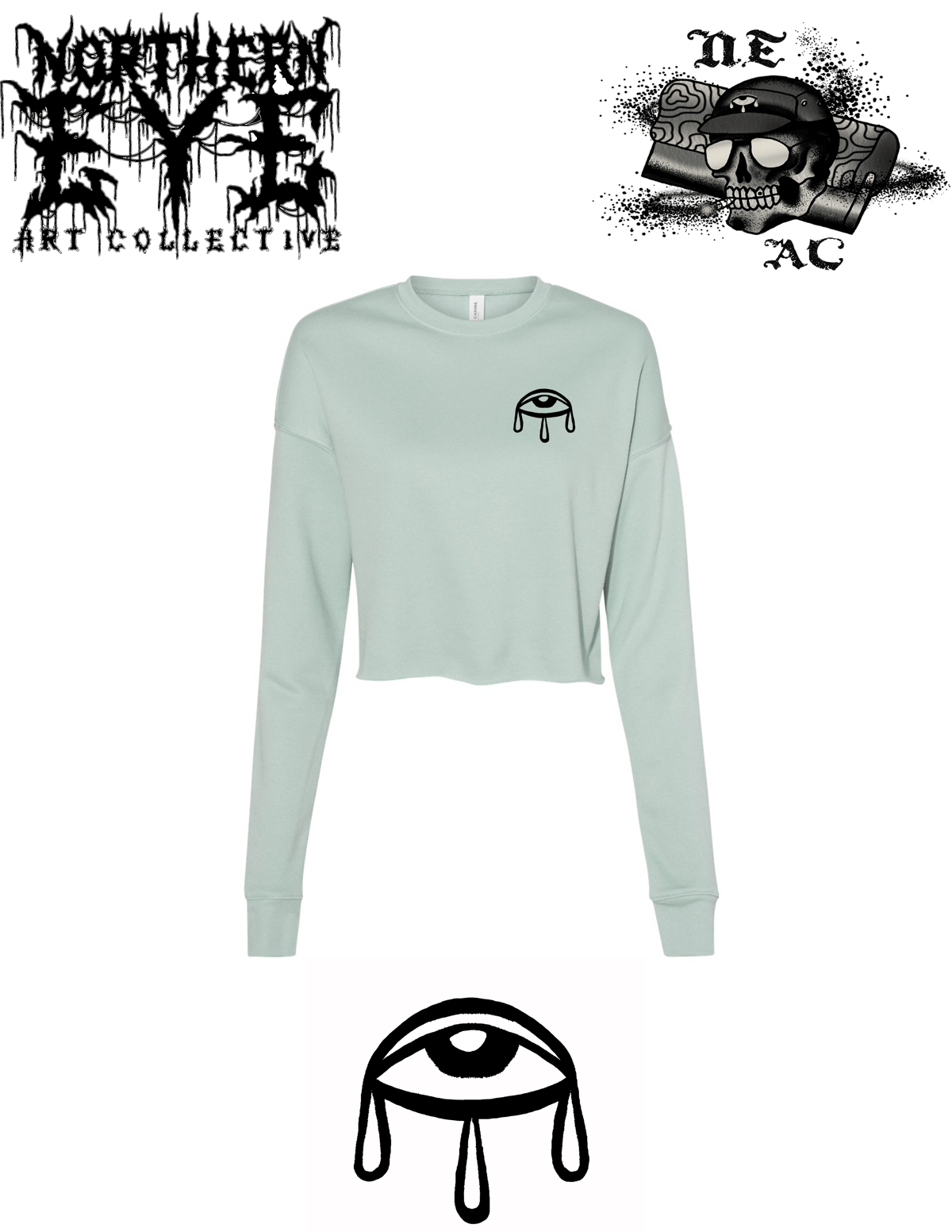 EYE LOGO BLUE DUST FLEECE CROP