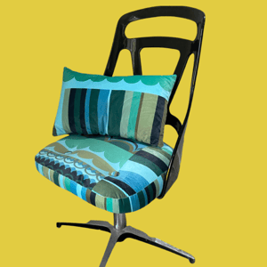 Image of Disc'O'Green Bespoke Velvet Chromcraft  Atomic Swivel chair
