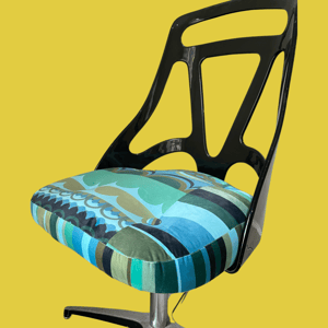 Image of Disc'O'Green Bespoke Velvet Chromcraft  Atomic Swivel chair