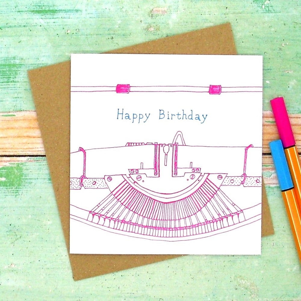 Image of Typewriter Birthday Card