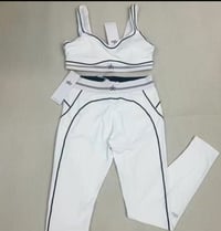 Image 1 of Alo leggings and bra set white 
