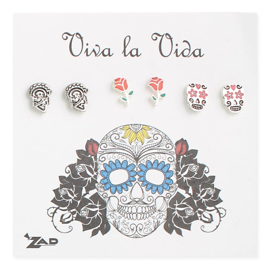 Image of Set of 3 Day of the Dead Post Earrings