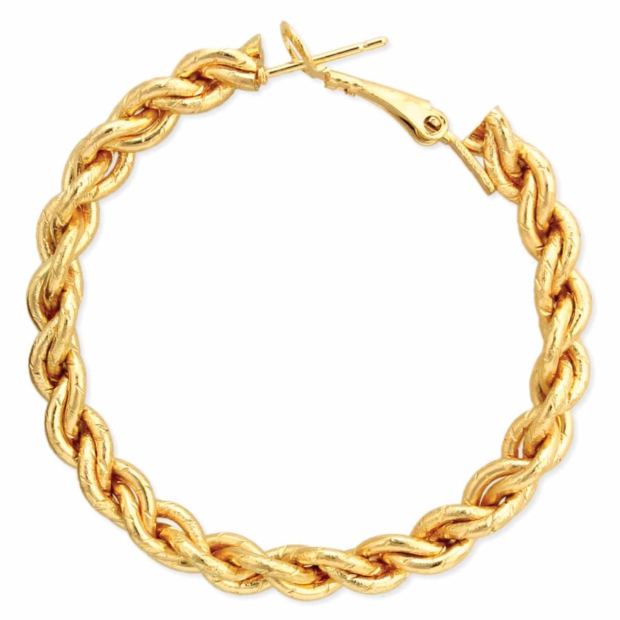Image of Easy Rider Gold Chain Hoop Earrings