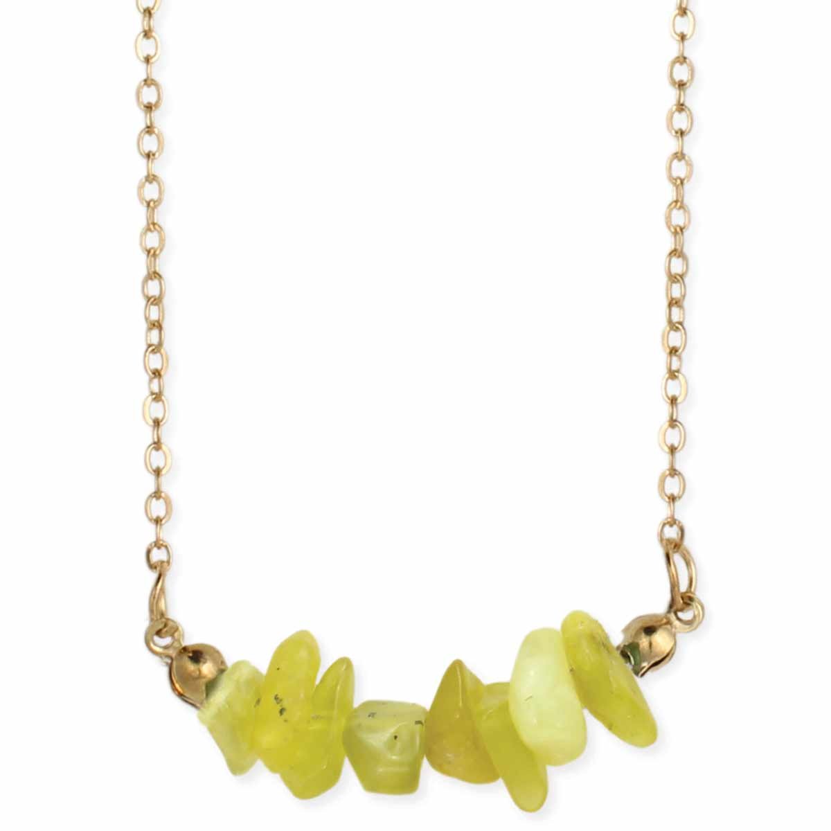 Image of Live with Wisdom Lemon Jade Chip Necklace