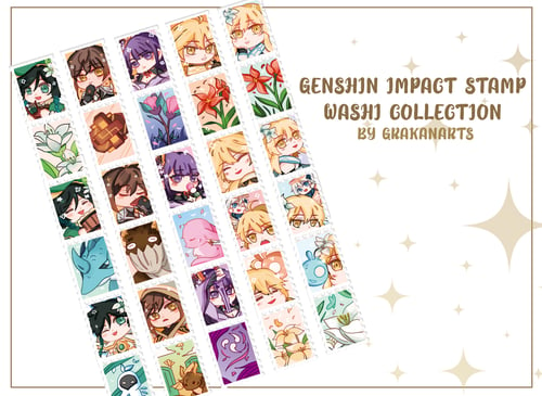 Image of [LIMITED QUANTITY] Genshin Impact Washi Stamp Collection 