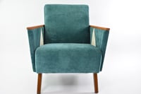 Image 5 of Fauteuil géométrique bleu canard