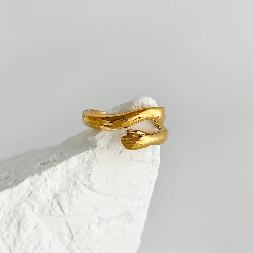 Solid gold on sale hug ring