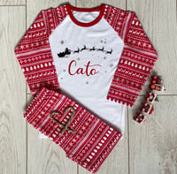 Christmas Pattern Personalised Pyjamas