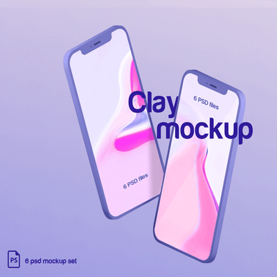 Image of Clay Iphone Mockup set