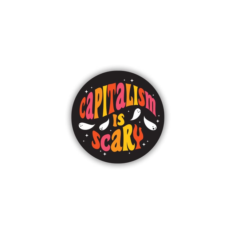 Image of Capitalism is Scary Mini Sticker