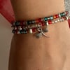 Beaded Bracelet with Silver Dragonfly Charm
