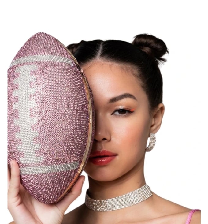 Image of Pink Rhinestone Footbal