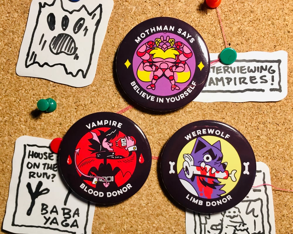 Monster Club 58mm Badges