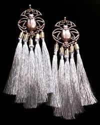 Image 1 of INSECTORUM x METALLIC TASSLE Earrings - Silver or Gold. 