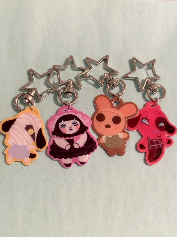 Image of Animal Crossing spooky Villager keychain charm