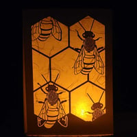 Image 2 of Bees Luminaria Note Card