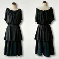 Image 1 of Black Tiered Cocktail Dress Small