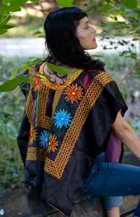 Image 2 of Black Flowered Huipil "Itsmo de Tehuantepec", Oaxaca