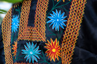 Image 4 of Black Flowered Huipil "Itsmo de Tehuantepec", Oaxaca