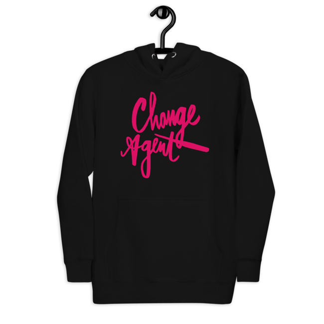 Fitted Fuchsia Script Hoodie