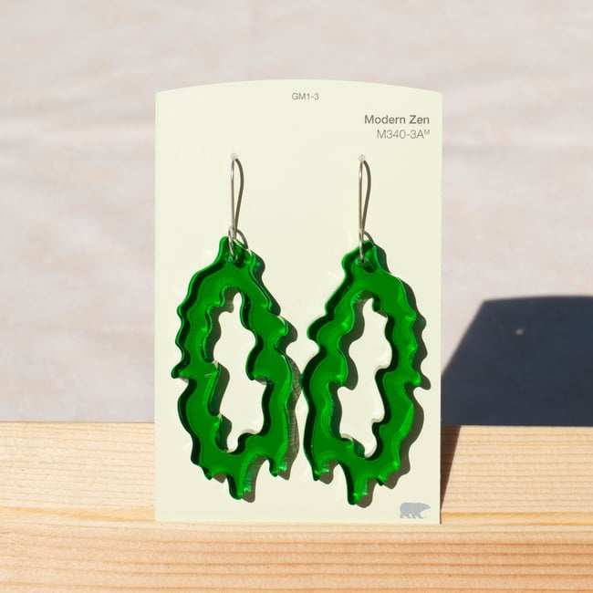 Green Acrylic Drip Earrings