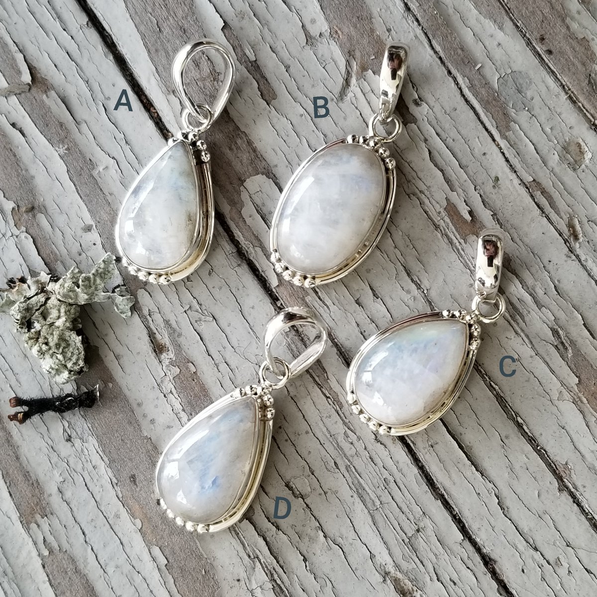 Image of Sweet Simplicity - Moonstone Pendants in Sterling Silver