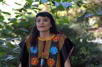 Image 5 of Black Flowered Huipil "Itsmo de Tehuantepec", Oaxaca