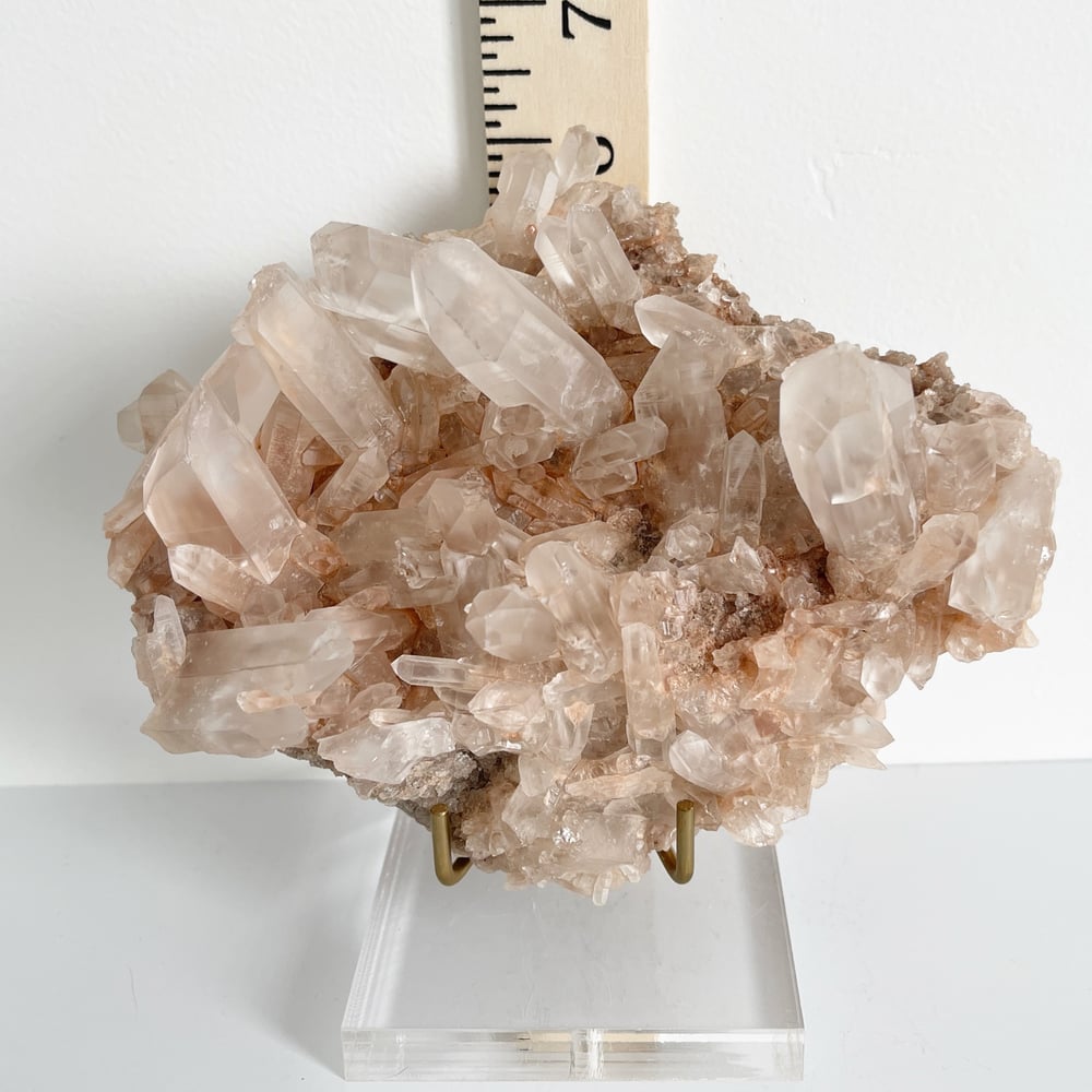 Image of Pink Quartz no.126 + Lucite and Brass Stand