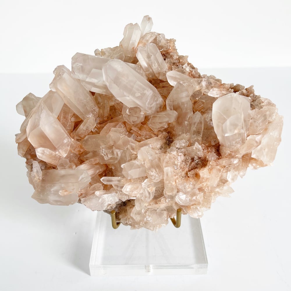 Image of Pink Quartz no.126 + Lucite and Brass Stand