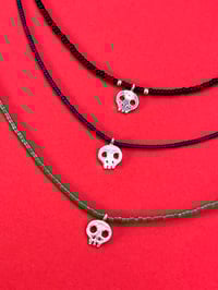 Image 2 of Dia de los Muertos tiny skulls necklaces