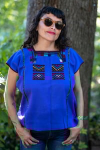 Image 1 of Purple Chenalhó Mayan Blouse, Chiapas, Handmade