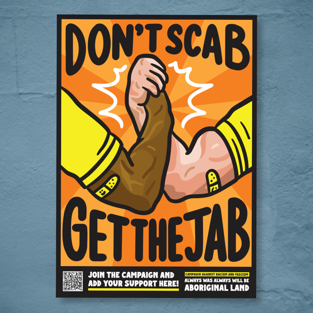 Image of Don't Scab, Get the Jab Poster Pack (Orange Design)