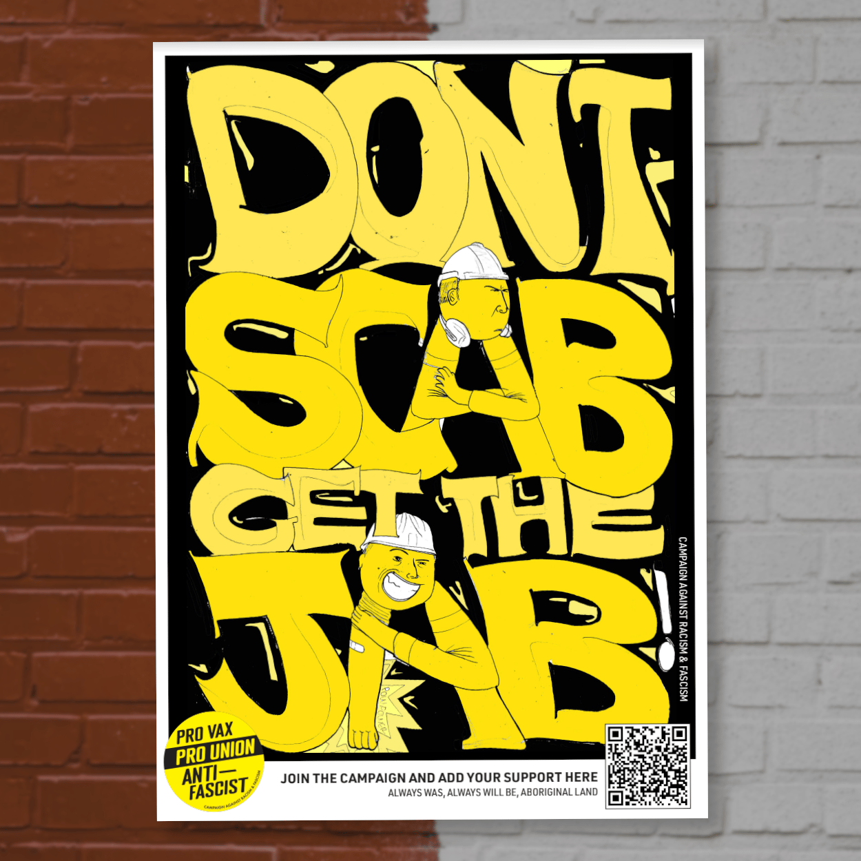 Image of Don't Scab, Get the Jab Poster Pack (Yellow Design)