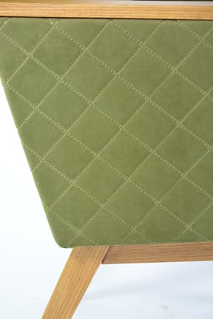 Image of Fauteuils carré vert olive matelassé