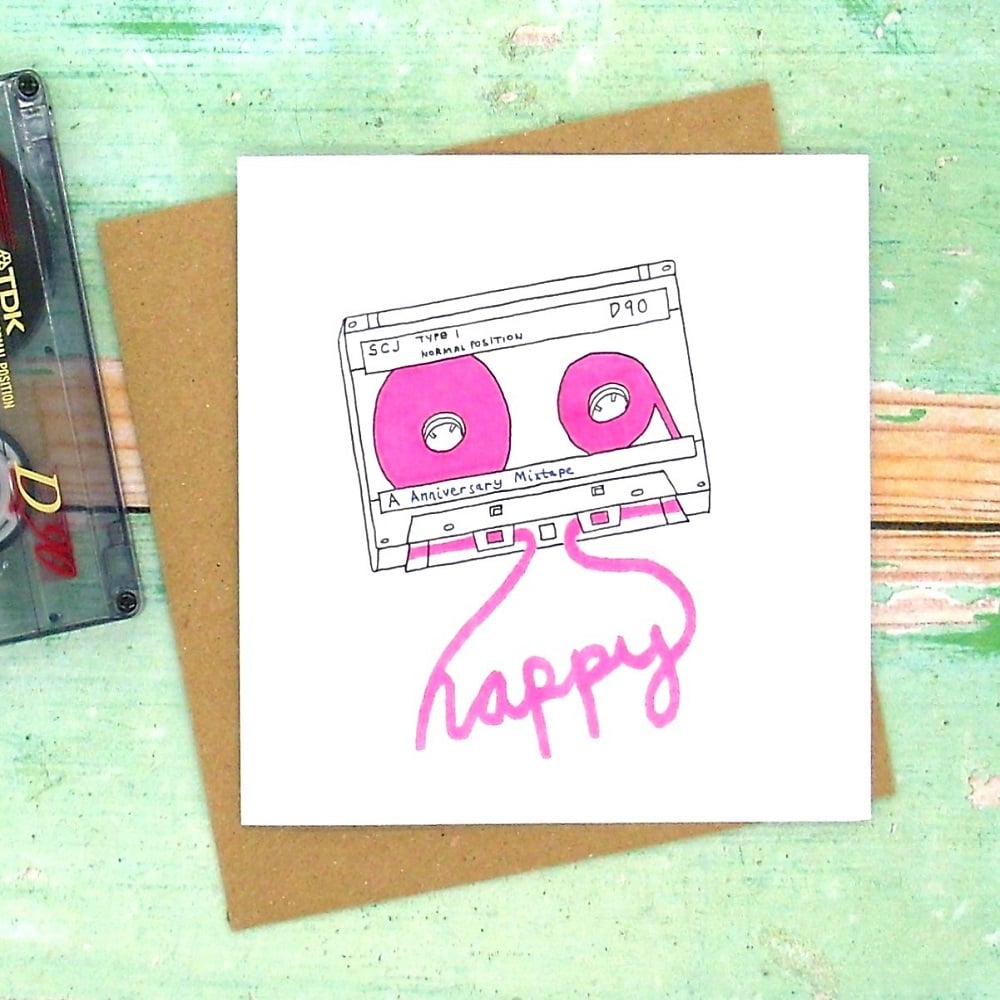 Image of Cassette Tape Anniversary Card