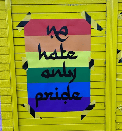 Image of 'no hate only pride' Queen's Heath Pride 2021