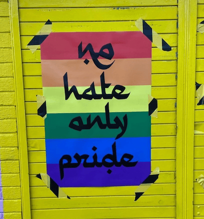 Image of 'no hate only pride' Queen's Heath Pride 2021