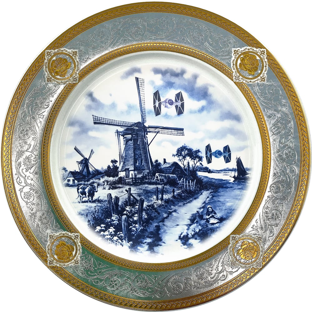 Image of Tie Figthers in Holland - Large Fine China Plate - #0775