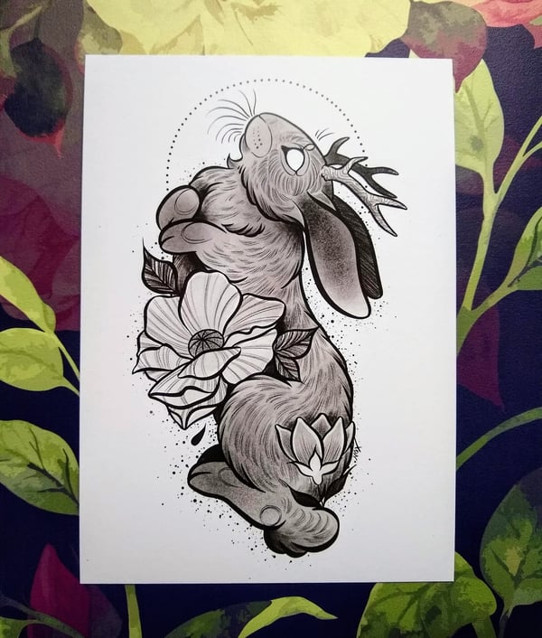 Image of Jackalope A5 print