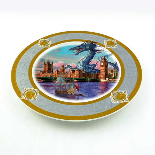 Image of London Blue dragoon - Large Fine China Plate - #0775