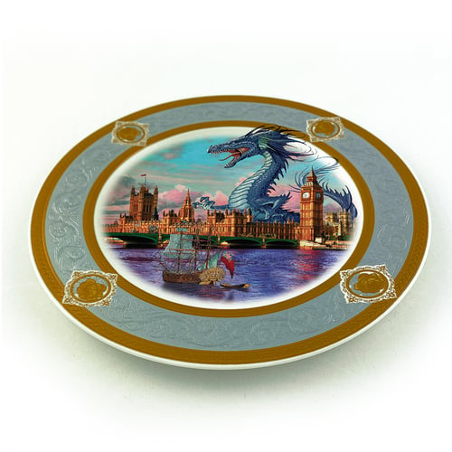 Image of London Blue dragoon - Fine China Plate - #0790